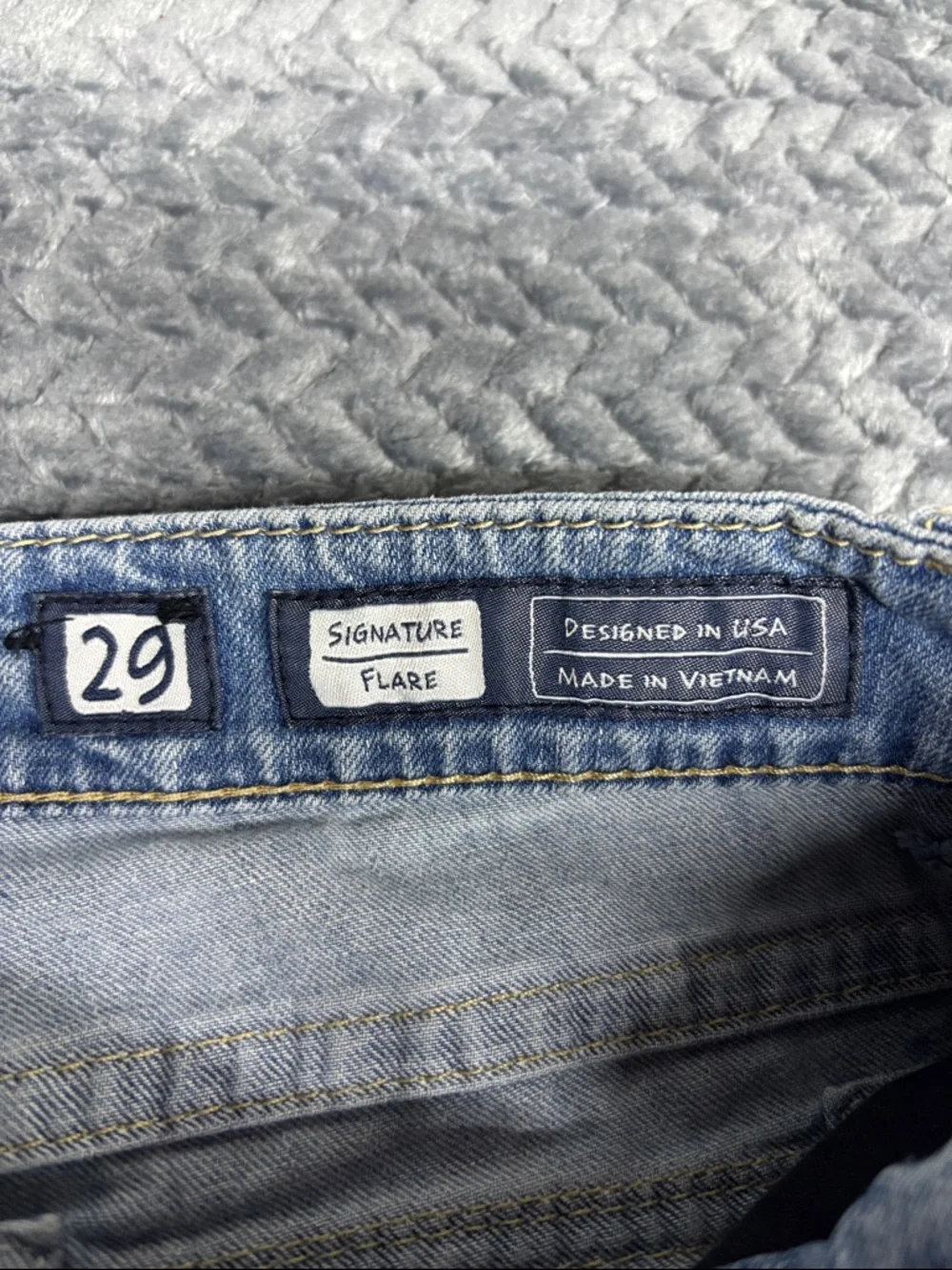 Miss Me Women's Distressed Light Blue Flare Jeans - Picture 3 of 8